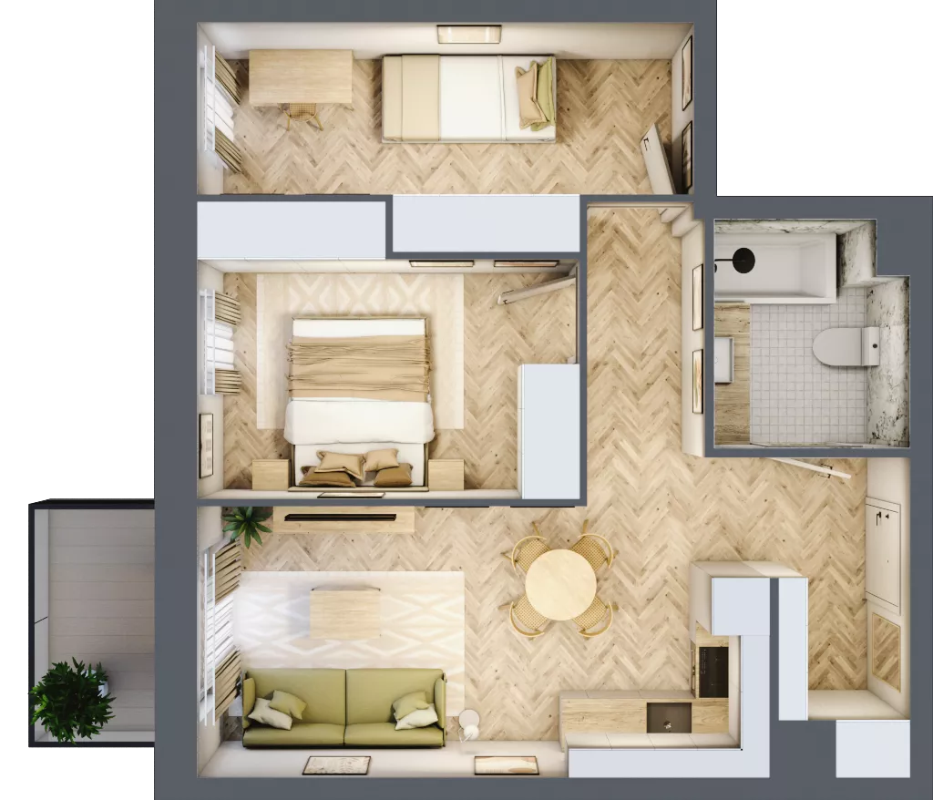 3 pokoje, mieszkanie 51,60 m², piętro 2, oferta nr M64, Nowa Częstochowa Mościckiego, Częstochowa, Częstochówka-Parkitka, ul. Mościckiego
