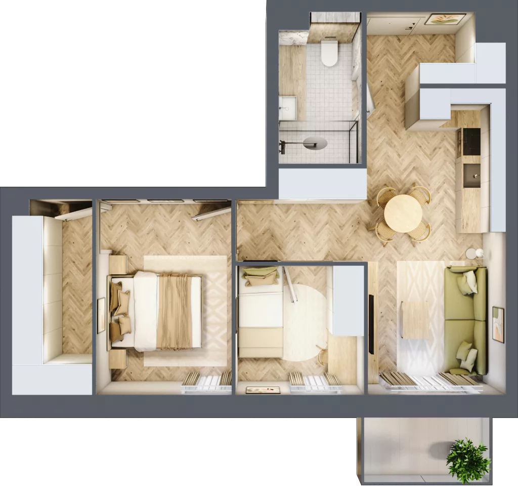 3 pokoje, mieszkanie 50,63 m², piętro 1, oferta nr M9, Nowa Częstochowa Mościckiego, Częstochowa, Częstochówka-Parkitka, ul. Mościckiego