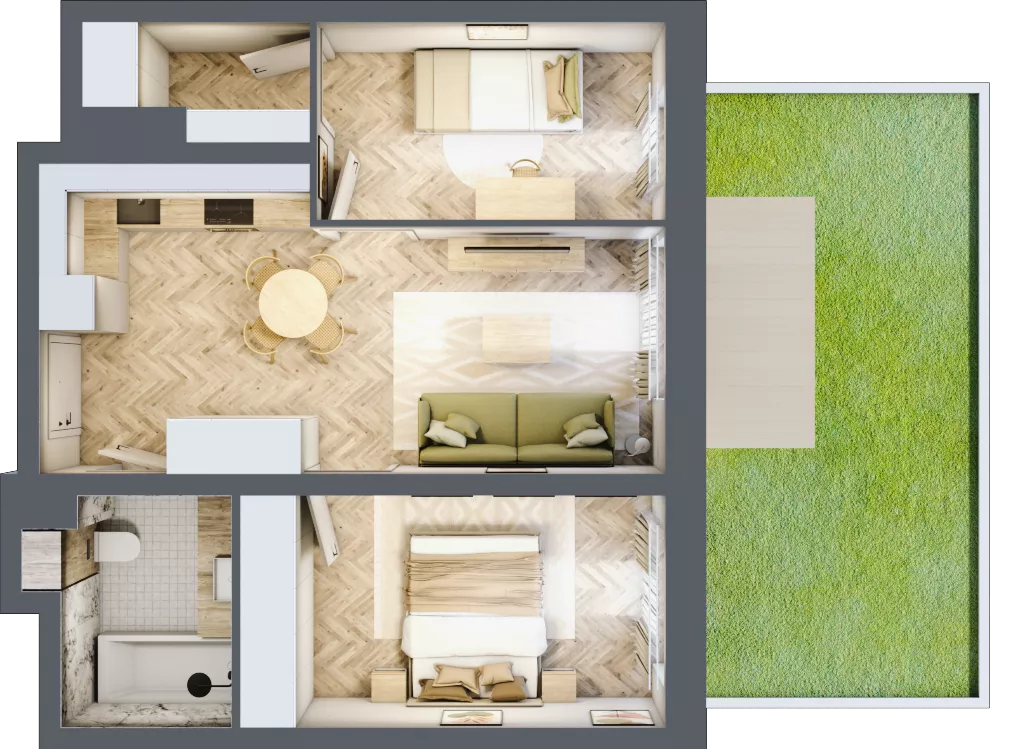 3 pokoje, mieszkanie 47,48 m², parter, oferta nr M53, Nowa Częstochowa Mościckiego, Częstochowa, Częstochówka-Parkitka, ul. Mościckiego
