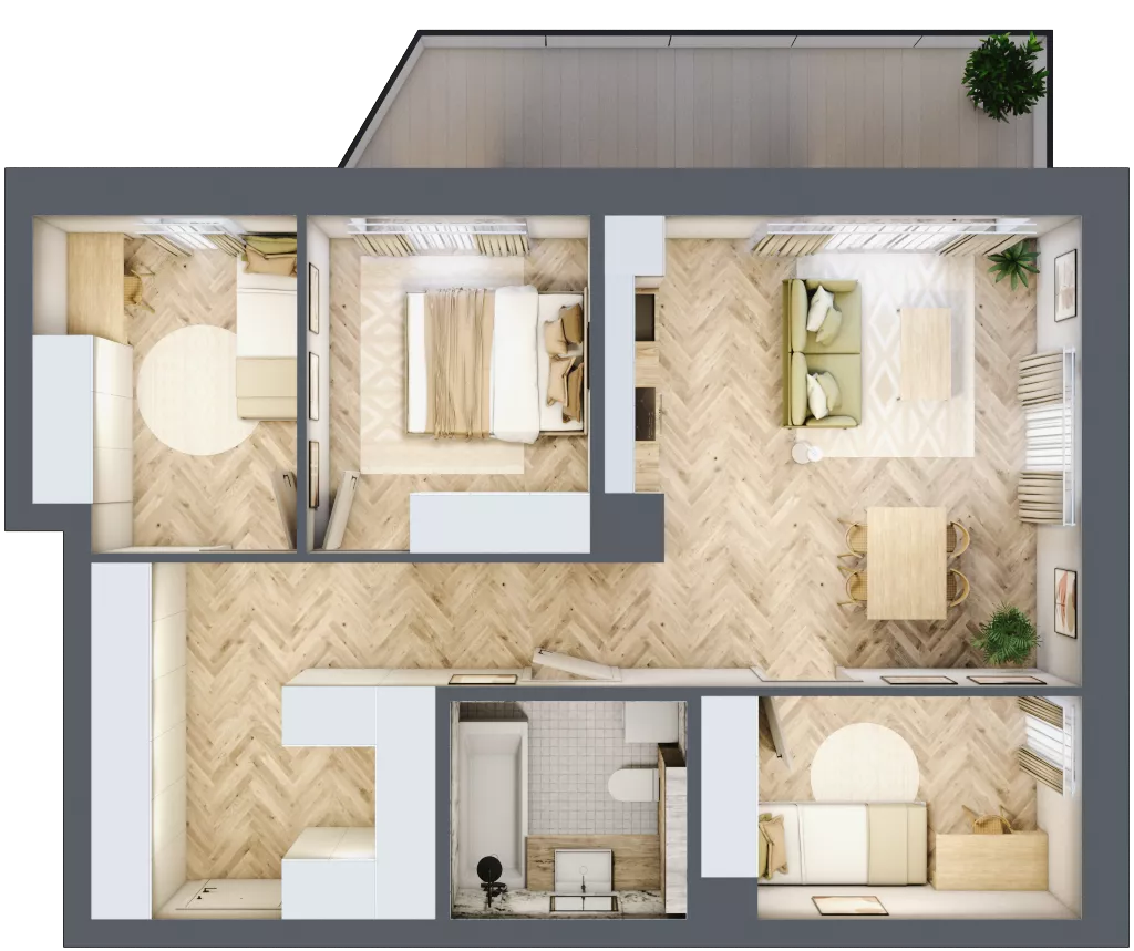 4 pokoje, mieszkanie 67,98 m², piętro 1, oferta nr 5, Nowy Sosnowiec, Sosnowiec, Zagórze, ul. Braci Mieroszewskich