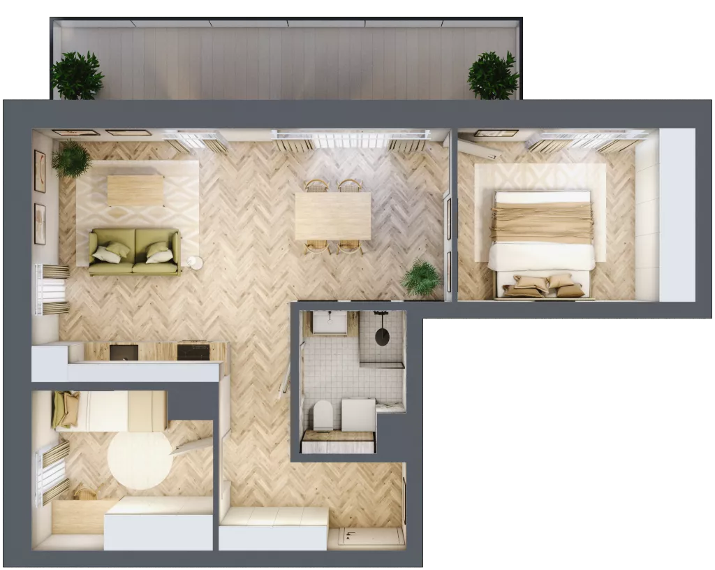 3 pokoje, mieszkanie 55,15 m², piętro 4, oferta nr 55, Nowy Sosnowiec, Sosnowiec, Zagórze, ul. Braci Mieroszewskich