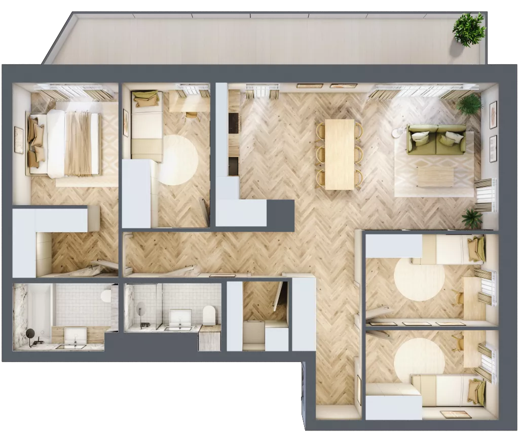 5 pokoi, mieszkanie 92,07 m², piętro 4, oferta nr 54, Nowy Sosnowiec, Sosnowiec, Zagórze, ul. Braci Mieroszewskich
