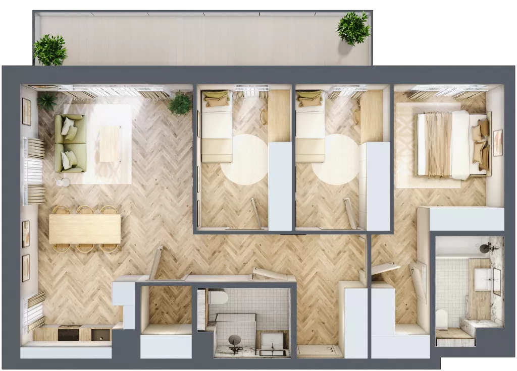 4 pokoje, mieszkanie 81,71 m², piętro 2, oferta nr 40, Nowy Sosnowiec, Sosnowiec, Zagórze, ul. Braci Mieroszewskich