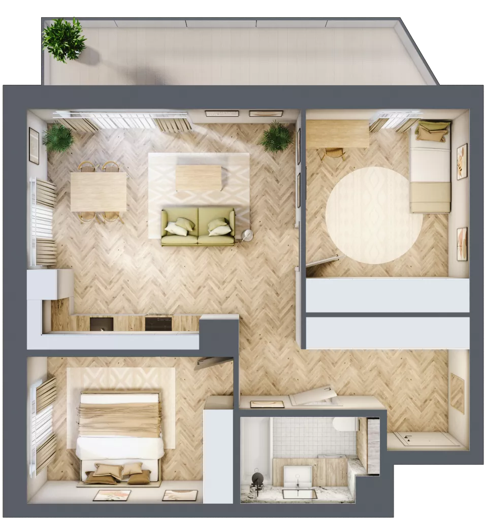 3 pokoje, mieszkanie 64,51 m², piętro 1, oferta nr 32, Nowy Sosnowiec, Sosnowiec, Zagórze, ul. Braci Mieroszewskich