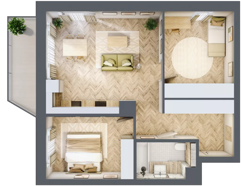 3 pokoje, mieszkanie 64,51 m², piętro 3, oferta nr 46, Nowy Sosnowiec, Sosnowiec, Zagórze, ul. Braci Mieroszewskich