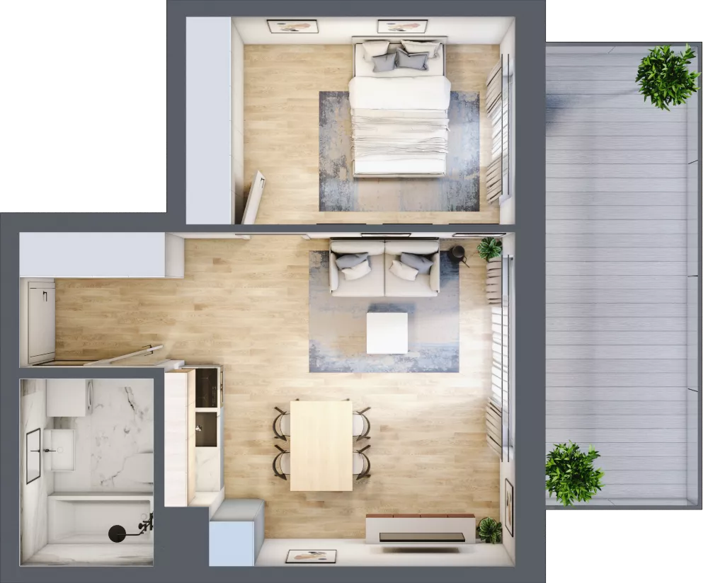 2 pokoje, mieszkanie 40,93 m², parter, oferta nr B-5, Cieszyńska 9, Kraków, Stare Miasto, Łobzów, ul. Cieszyńska 9