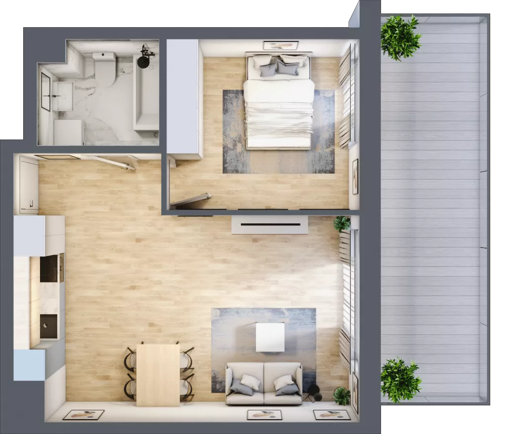 2 pokoje, mieszkanie 46,20 m², parter, oferta nr B-6, Cieszyńska 9, Kraków, Stare Miasto, Łobzów, ul. Cieszyńska 9