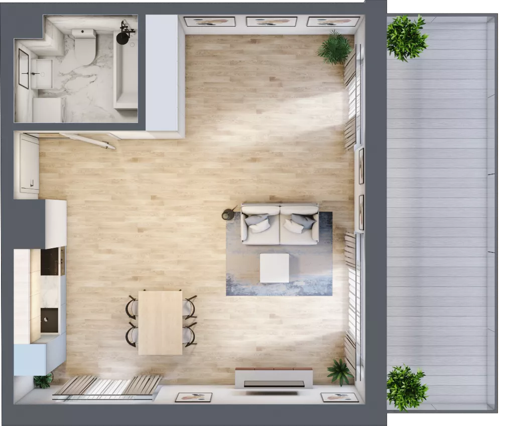 1 pokój, mieszkanie 47,60 m², parter, oferta nr B-7, Cieszyńska 9, Kraków, Stare Miasto, Łobzów, ul. Cieszyńska 9