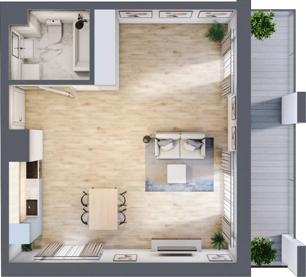 1 pokój, mieszkanie 47,72 m², piętro 1, oferta nr B-17, Cieszyńska 9, Kraków, Stare Miasto, Łobzów, ul. Cieszyńska 9