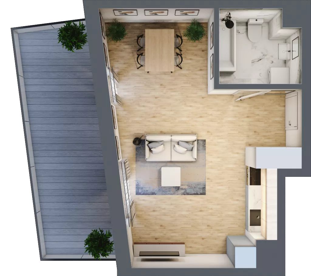 1 pokój, mieszkanie 36,00 m², parter, oferta nr C-8, Cieszyńska 9, Kraków, Stare Miasto, Łobzów, ul. Cieszyńska 9