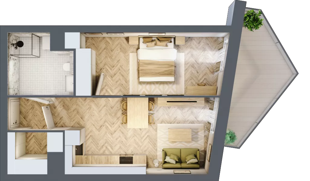 2 pokoje, mieszkanie 46,47 m², piętro 2, oferta nr A29, Drago, Kraków, Bronowice, Górka Narodowa, ul. Stefana Banacha