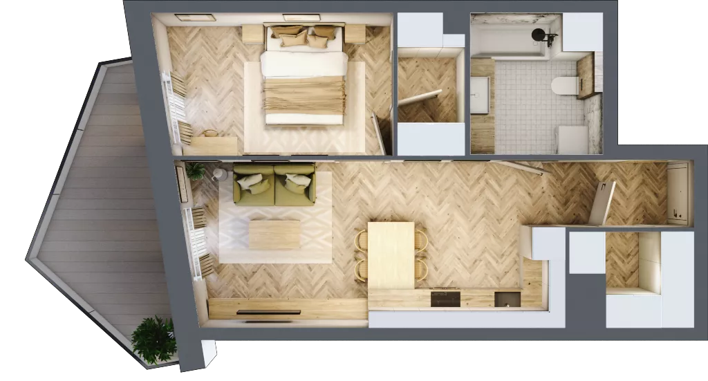 2 pokoje, mieszkanie 48,07 m², piętro 5, oferta nr A68, Drago, Kraków, Bronowice, Górka Narodowa, ul. Stefana Banacha