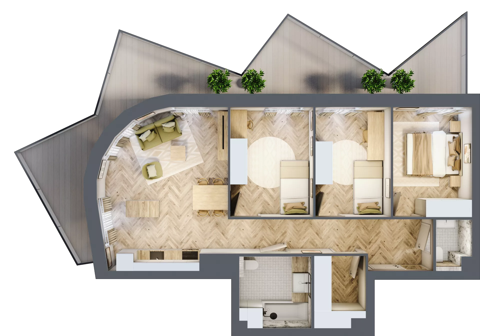 4 pokoje, mieszkanie 77,76 m², piętro 2, oferta nr A36, Drago, Kraków, Bronowice, Górka Narodowa, ul. Stefana Banacha