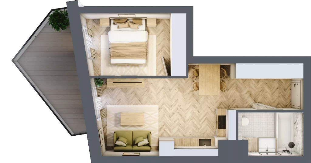 2 pokoje, mieszkanie 37,76 m², piętro 2, oferta nr A35, Drago, Kraków, Bronowice, Górka Narodowa, ul. Stefana Banacha