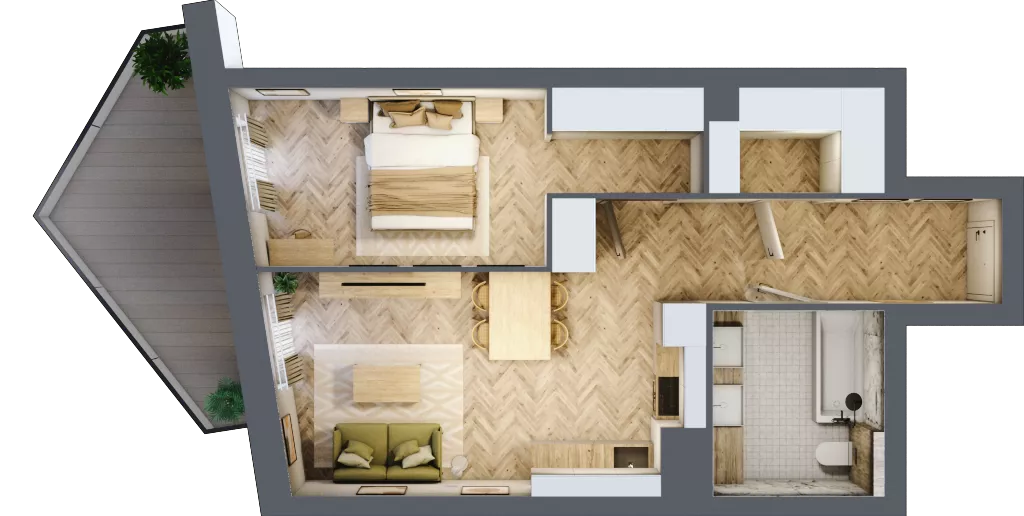 2 pokoje, mieszkanie 50,16 m², piętro 2, oferta nr A34, Drago, Kraków, Bronowice, Górka Narodowa, ul. Stefana Banacha