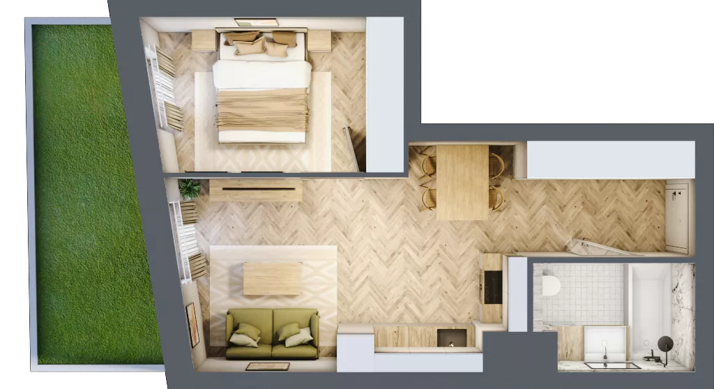 2 pokoje, mieszkanie 37,76 m², parter, oferta nr A11, Drago, Kraków, Bronowice, Górka Narodowa, ul. Stefana Banacha