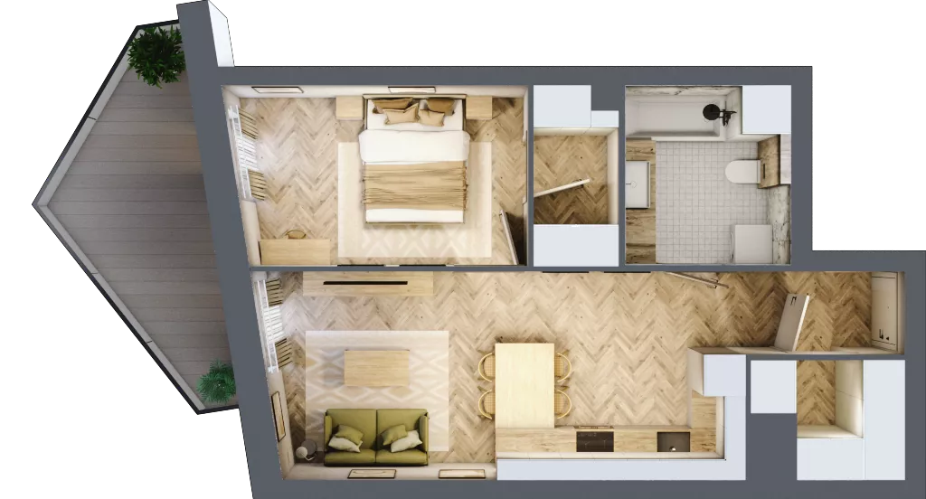 2 pokoje, mieszkanie 47,38 m², piętro 4, oferta nr A57, Drago, Kraków, Bronowice, Górka Narodowa, ul. Stefana Banacha