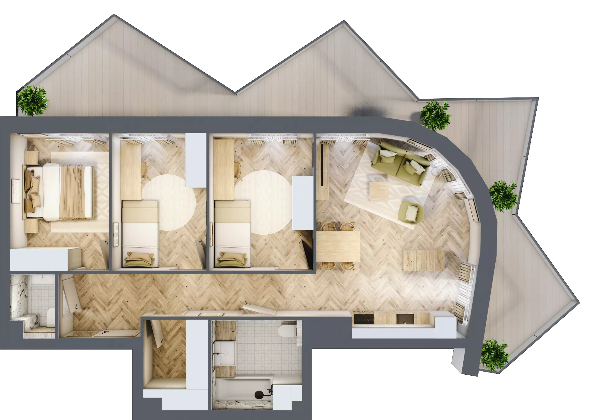 4 pokoje, mieszkanie 77,76 m², piętro 3, oferta nr A37, Drago, Kraków, Bronowice, Górka Narodowa, ul. Stefana Banacha