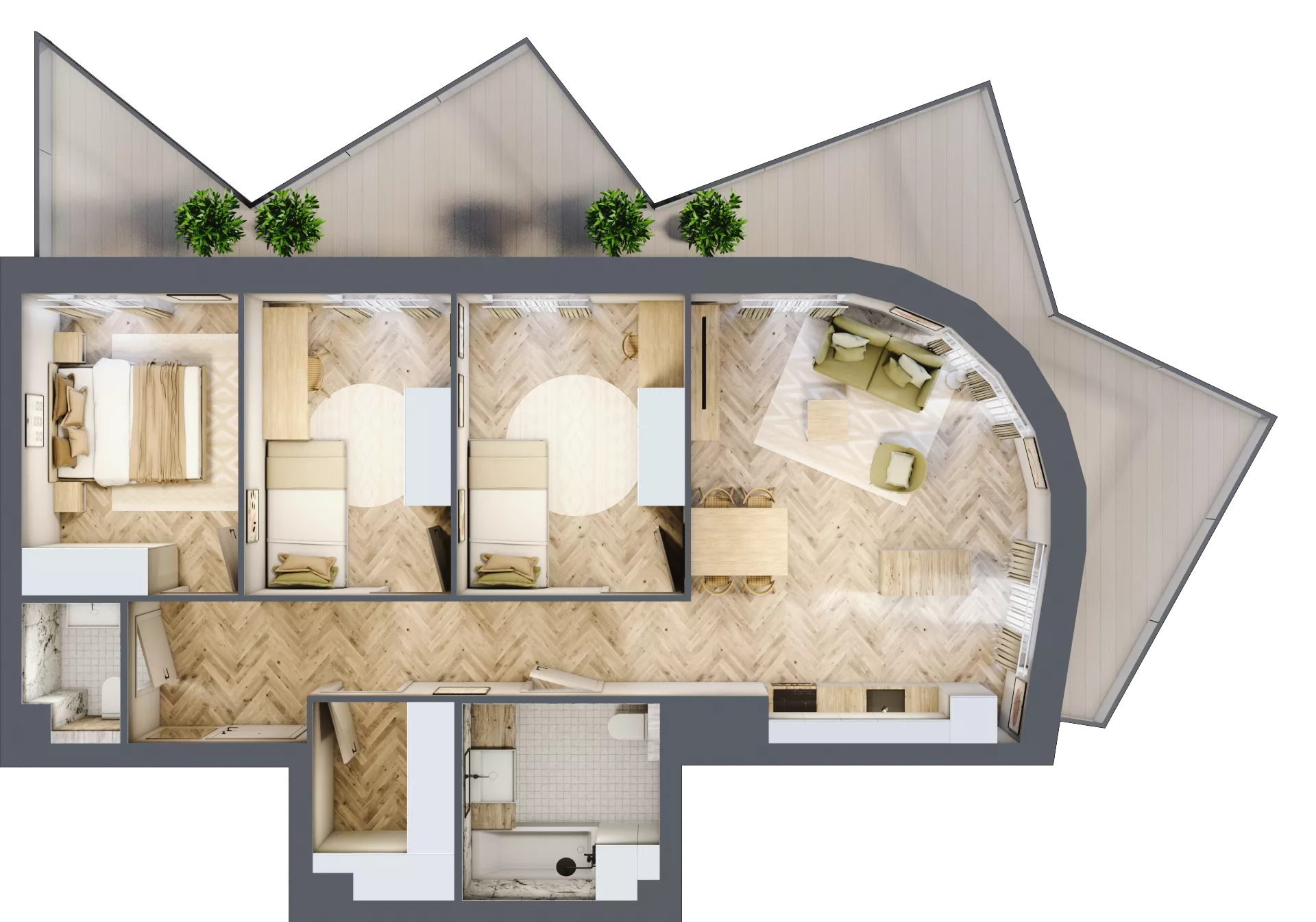 4 pokoje, mieszkanie 77,76 m², piętro 2, oferta nr A25, Drago, Kraków, Bronowice, Górka Narodowa, ul. Stefana Banacha