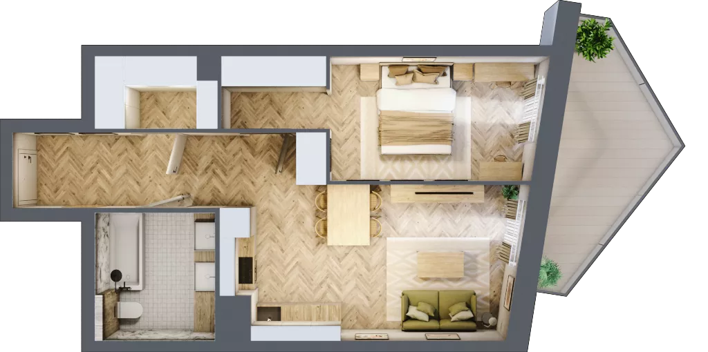 2 pokoje, mieszkanie 50,93 m², piętro 6, oferta nr A74, Drago, Kraków, Bronowice, Górka Narodowa, ul. Stefana Banacha