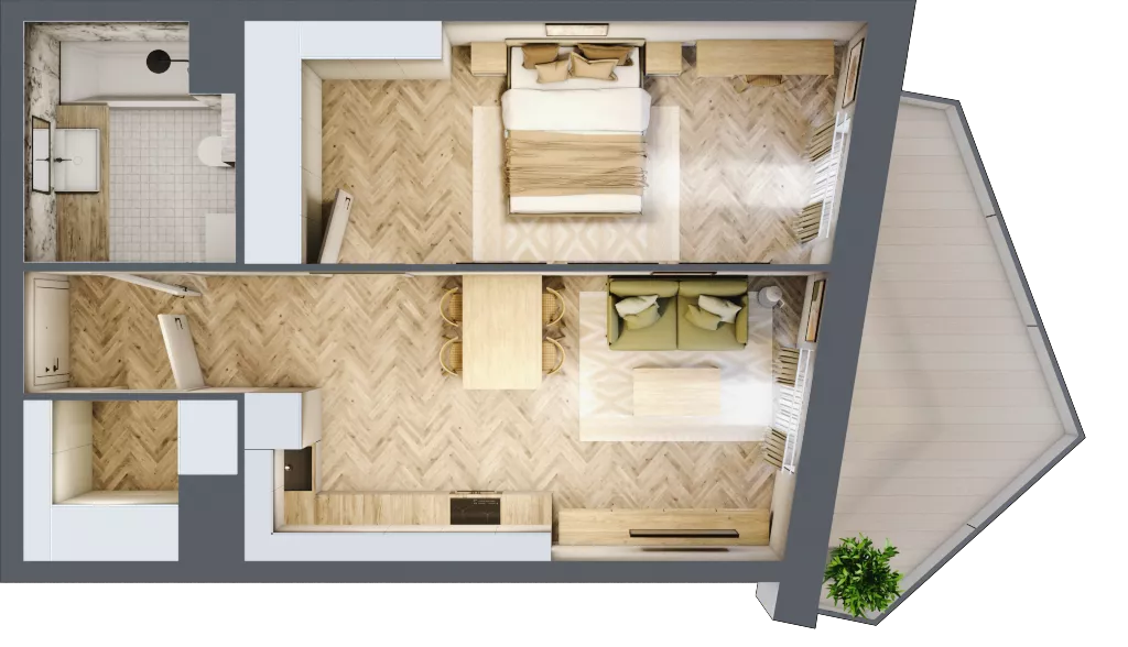 2 pokoje, mieszkanie 47,19 m², piętro 5, oferta nr A65, Drago, Kraków, Bronowice, Górka Narodowa, ul. Stefana Banacha