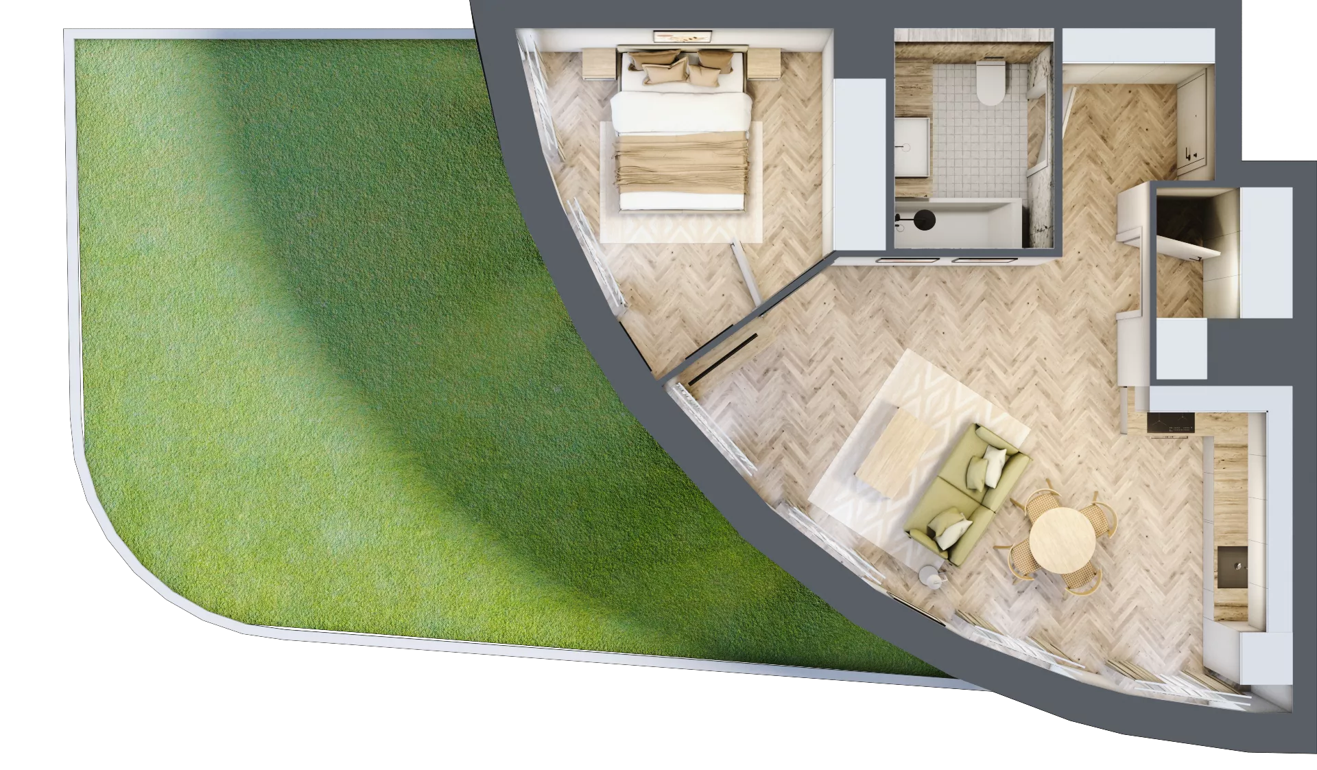 2 pokoje, mieszkanie 49,00 m², parter, oferta nr A7, Drago, Kraków, Bronowice, Górka Narodowa, ul. Stefana Banacha