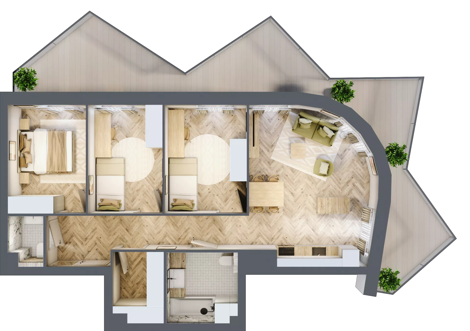 4 pokoje, mieszkanie 77,76 m², piętro 1, oferta nr A13, Drago, Kraków, Bronowice, Górka Narodowa, ul. Stefana Banacha