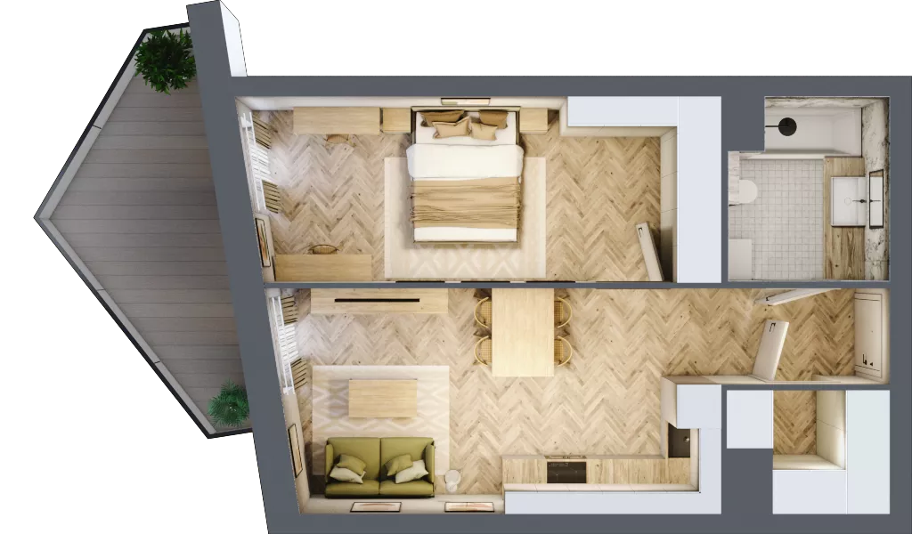 2 pokoje, mieszkanie 46,53 m², piętro 4, oferta nr A56, Drago, Kraków, Bronowice, Górka Narodowa, ul. Stefana Banacha