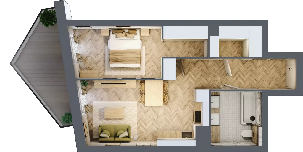 2 pokoje, mieszkanie 50,16 m², piętro 4, oferta nr A58, Drago, Kraków, Bronowice, Górka Narodowa, ul. Stefana Banacha