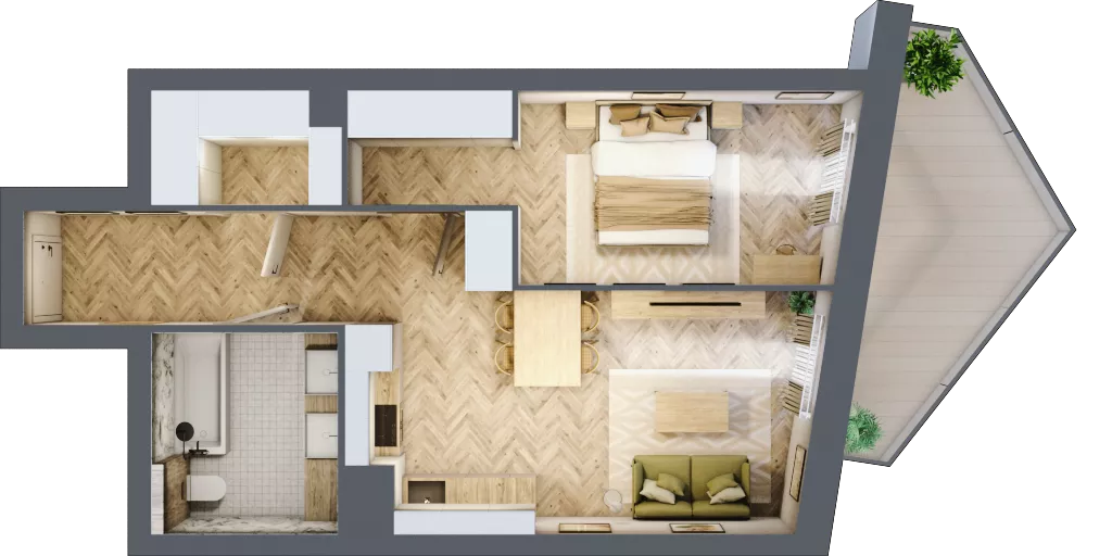 2 pokoje, mieszkanie 50,21 m², piętro 4, oferta nr A51, Drago, Kraków, Bronowice, Górka Narodowa, ul. Stefana Banacha