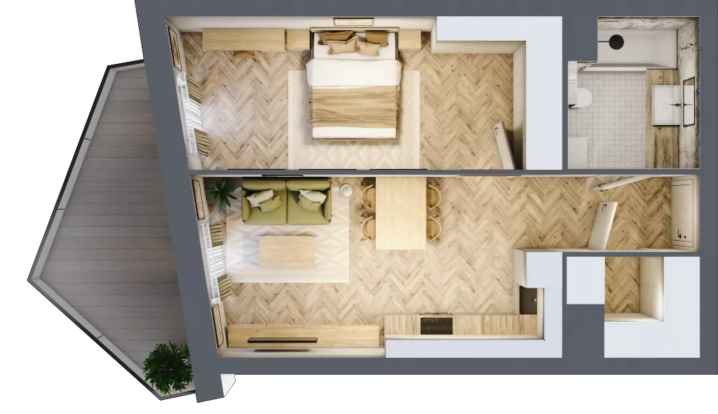 2 pokoje, mieszkanie 46,51 m², piętro 1, oferta nr A20, Drago, Kraków, Bronowice, Górka Narodowa, ul. Stefana Banacha