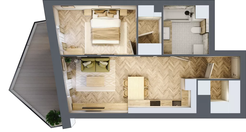 2 pokoje, mieszkanie 47,38 m², piętro 1, oferta nr A21, Drago, Kraków, Bronowice, Górka Narodowa, ul. Stefana Banacha