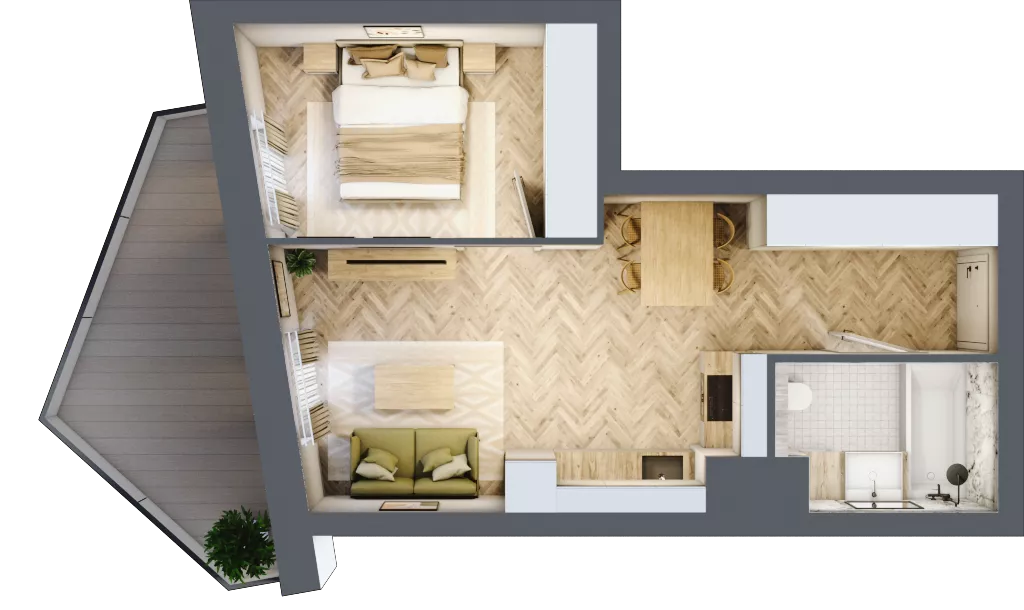 2 pokoje, mieszkanie 37,76 m², piętro 1, oferta nr A23, Drago, Kraków, Bronowice, Górka Narodowa, ul. Stefana Banacha