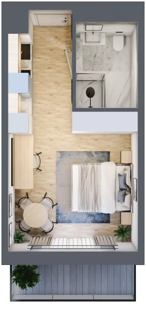 1 pokój, apartament inwestycyjny 25,87 m², piętro 1, oferta nr 106, ApartMare, Mrzeżyno, ul. Nadmorska 14