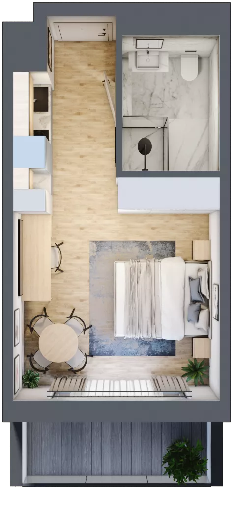 1 pokój, apartament inwestycyjny 25,73 m², parter, oferta nr 011, ApartMare, Mrzeżyno, ul. Nadmorska 14
