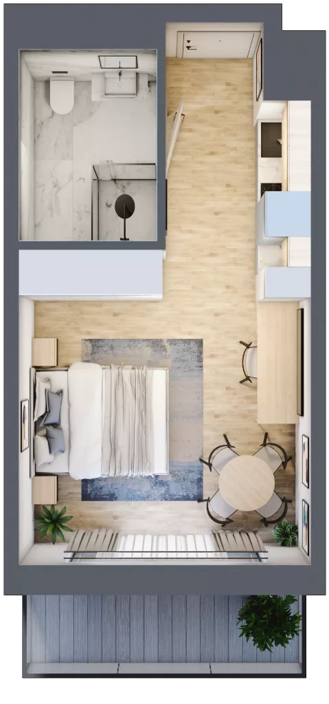 1 pokój, apartament inwestycyjny 25,50 m², piętro 1, oferta nr 108, ApartMare, Mrzeżyno, ul. Nadmorska 14