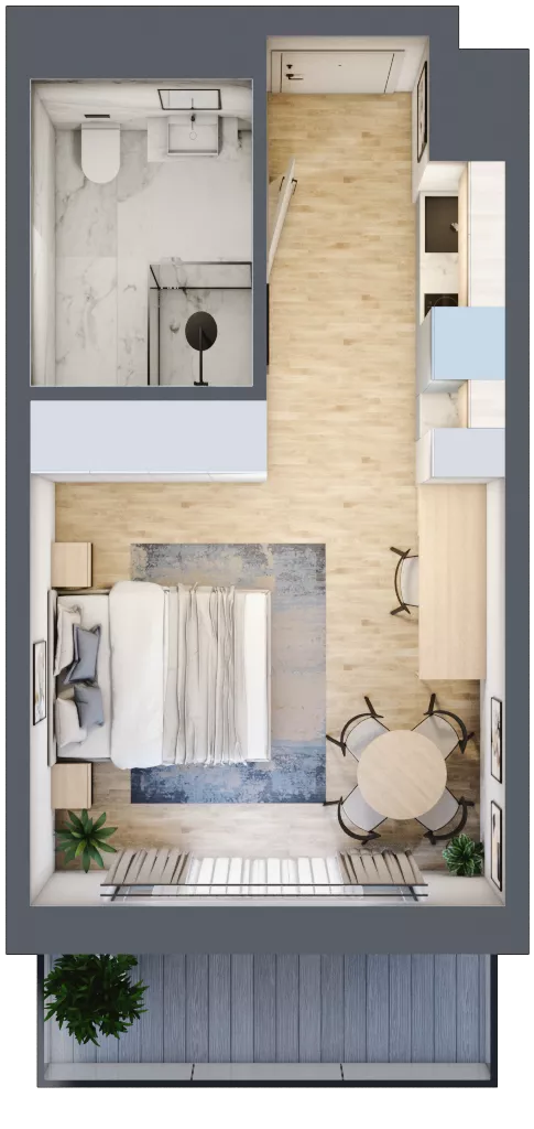 1 pokój, apartament inwestycyjny 25,83 m², piętro 3, oferta nr 310, ApartMare, Mrzeżyno, ul. Nadmorska 14