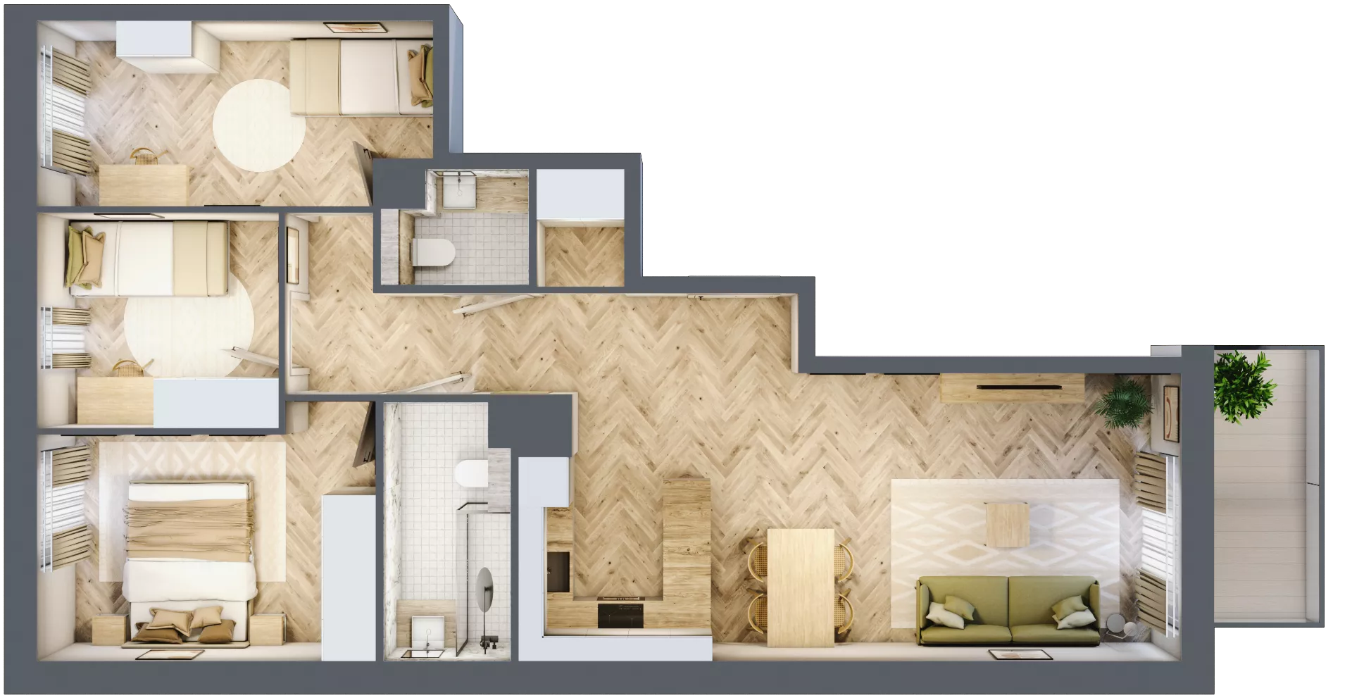 4 pokoje, mieszkanie 72,88 m², piętro 1, oferta nr A306, Osiedle Kompas, Gdańsk, Orunia Górna-Gdańsk Południe, Maćkowy, ul. Czerska 35
