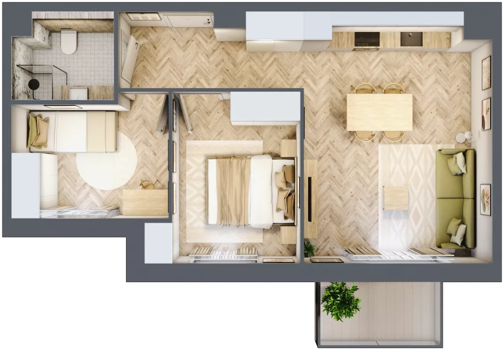 3 pokoje, mieszkanie 50,58 m², piętro 3, oferta nr A212, Osiedle Kompas, Gdańsk, Orunia Górna-Gdańsk Południe, Maćkowy, ul. Czerska 35