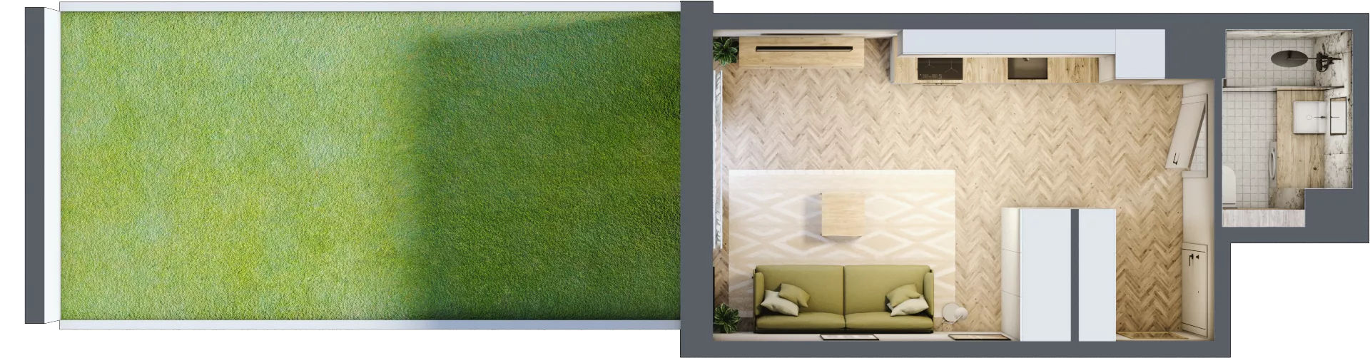 1 pokój, mieszkanie 26,19 m², parter, oferta nr C03, Osiedle Kompas, Gdańsk, Orunia Górna-Gdańsk Południe, Maćkowy, ul. Czerska 35