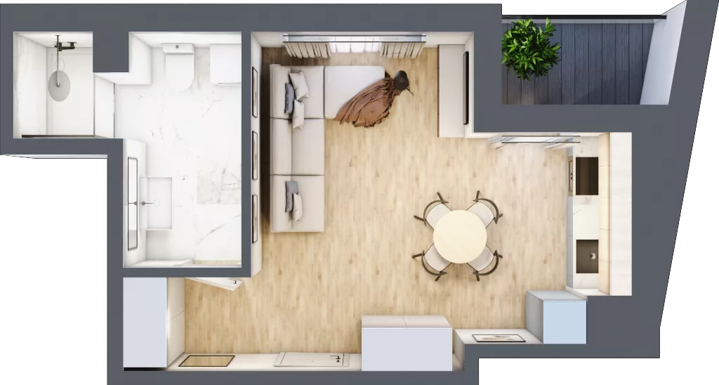 1 pokój, mieszkanie 30,30 m², parter, oferta nr 29, Okrzei 9, Mińsk Mazowiecki, ul. Stefana Okrzei 9
