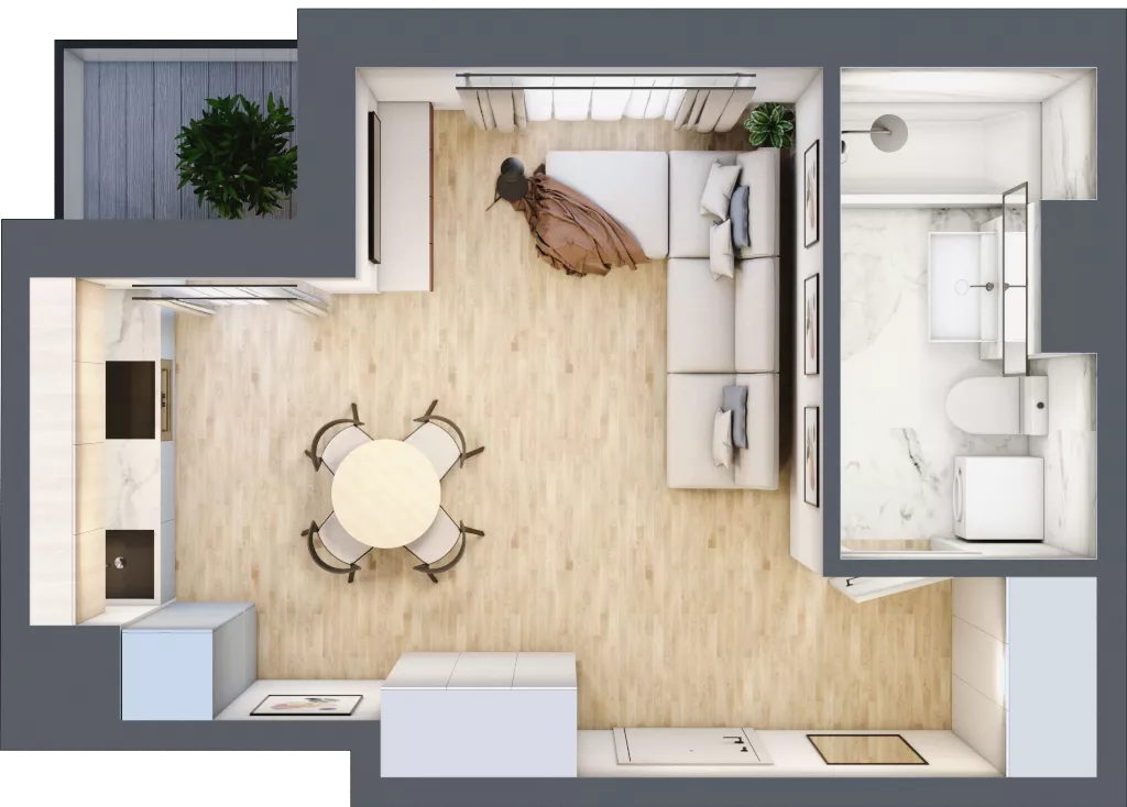 1 pokój, mieszkanie 28,30 m², piętro 1, oferta nr 54, Okrzei 9, Mińsk Mazowiecki, ul. Stefana Okrzei 9