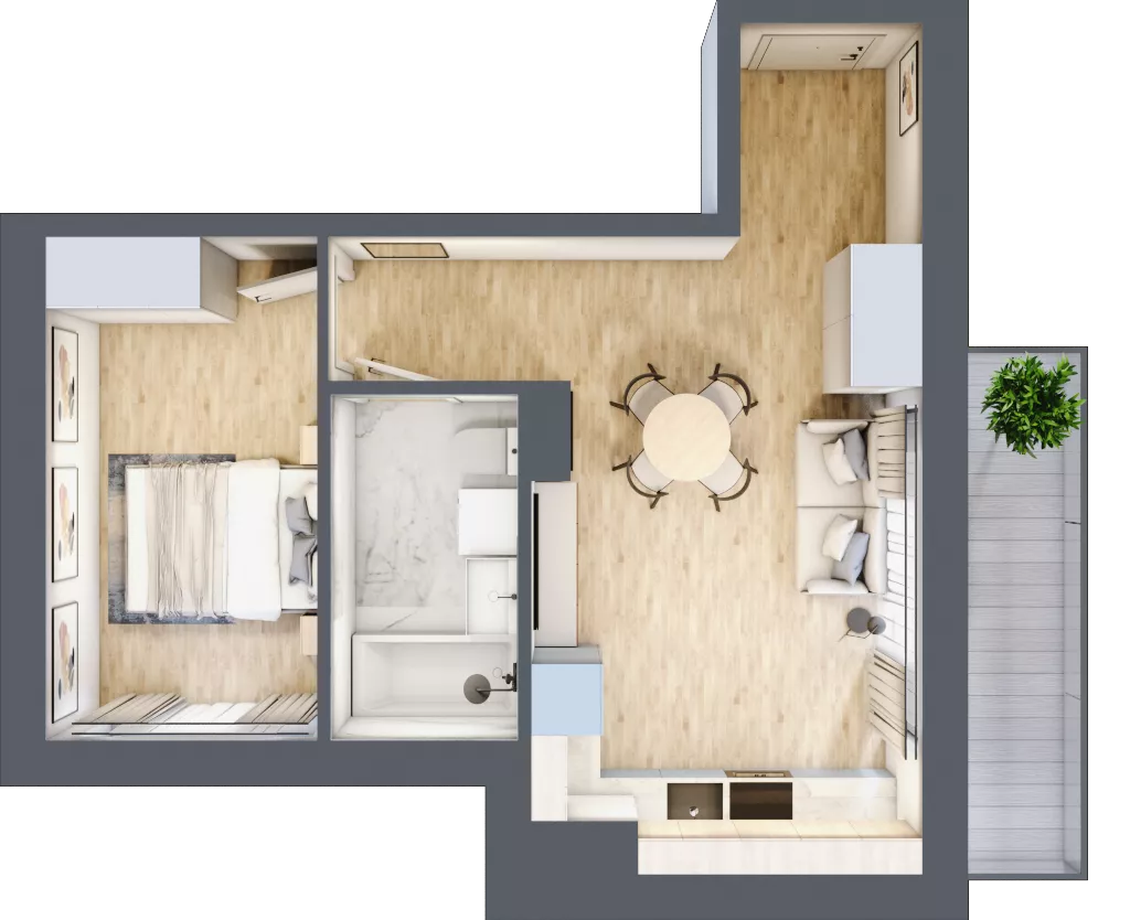 2 pokoje, mieszkanie 36,13 m², piętro 2, oferta nr 58, Okrzei 9, Mińsk Mazowiecki, ul. Stefana Okrzei 9