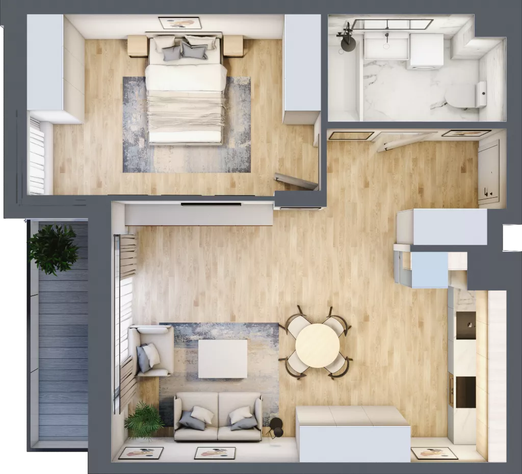 2 pokoje, mieszkanie 51,17 m², piętro 3, oferta nr 20, Okrzei 9, Mińsk Mazowiecki, ul. Stefana Okrzei 9