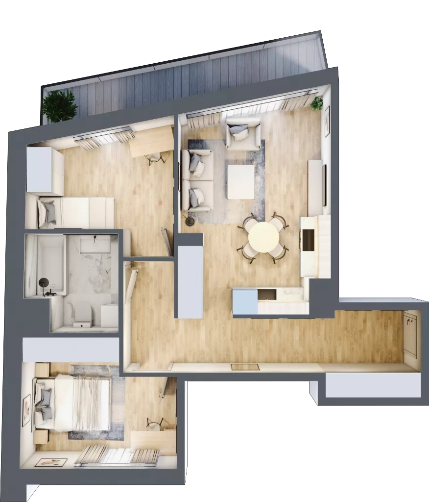 3 pokoje, mieszkanie 57,89 m², piętro 4, oferta nr 23, Okrzei 9, Mińsk Mazowiecki, ul. Stefana Okrzei 9