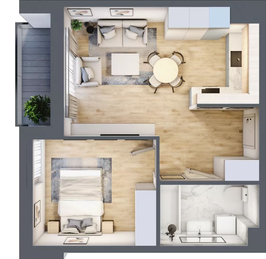 2 pokoje, mieszkanie 40,09 m², piętro 4, oferta nr 87, Okrzei 9, Mińsk Mazowiecki, ul. Stefana Okrzei 9