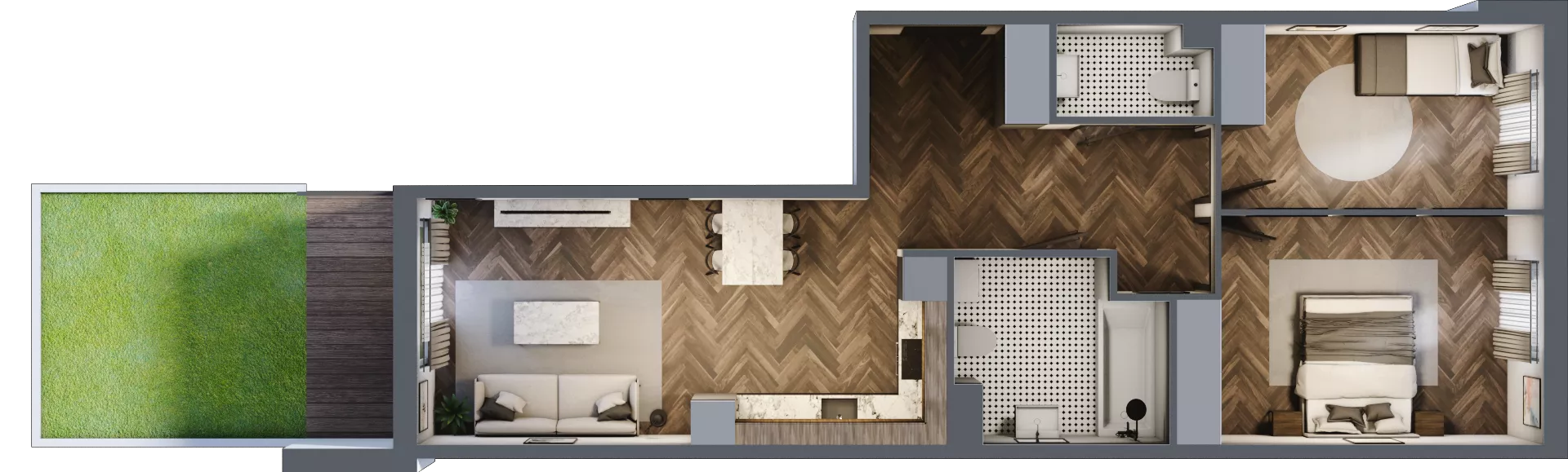 3 pokoje, mieszkanie 69,92 m², parter, oferta nr M1, Tuwima 13, Mińsk Mazowiecki, Cegłów, ul. Juliana Tuwima 13