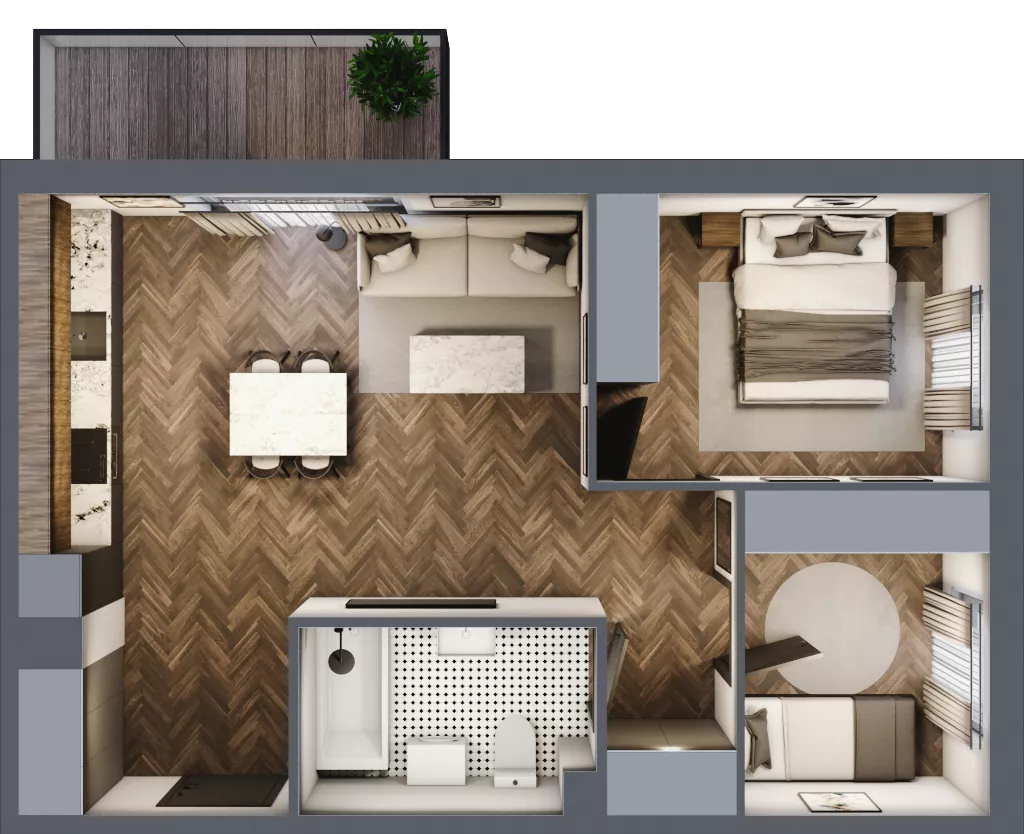 3 pokoje, mieszkanie 53,13 m², piętro 1, oferta nr M38, Tuwima 13, Mińsk Mazowiecki, Cegłów, ul. Juliana Tuwima 13