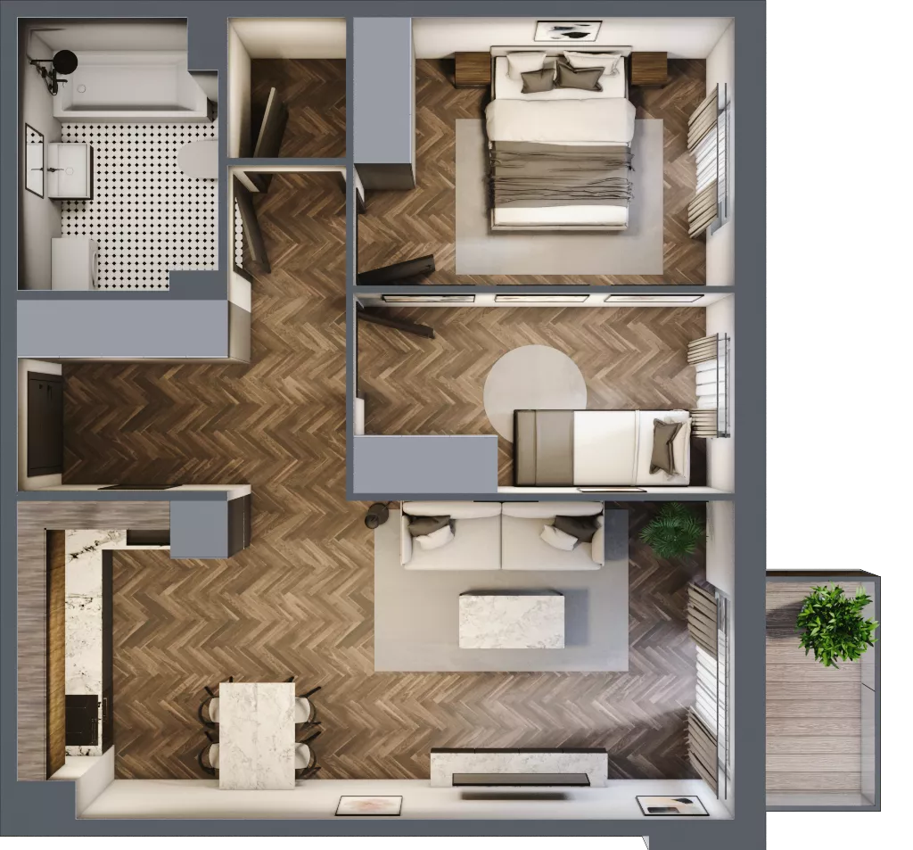 3 pokoje, mieszkanie 59,53 m², piętro 3, oferta nr M36, Tuwima 13, Mińsk Mazowiecki, Cegłów, ul. Juliana Tuwima 13