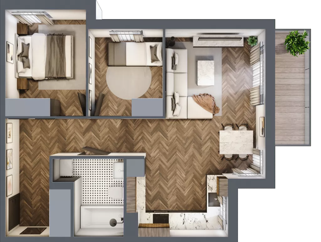 3 pokoje, mieszkanie 57,40 m², piętro 3, oferta nr M34, Tuwima 13, Mińsk Mazowiecki, Cegłów, ul. Juliana Tuwima 13